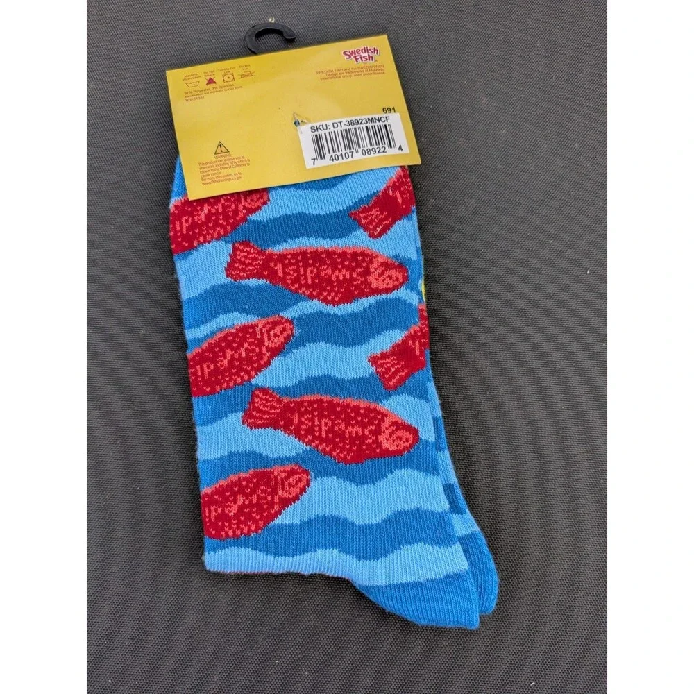 Swedish Fish Candy Socks Fits Men's 6-12
